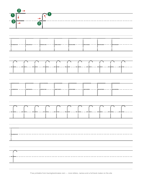 Letter F tracing worksheet preview