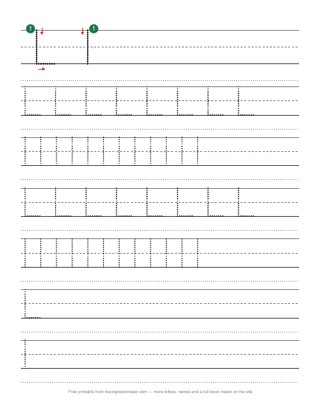 Letter L tracing worksheet preview