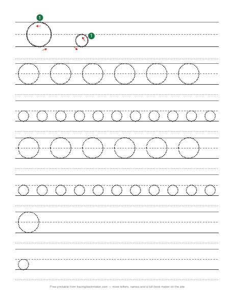 Letter O tracing worksheet preview