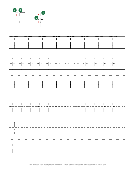 Letter T tracing worksheet preview