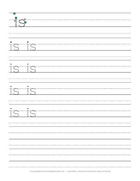 Sight word is tracing worksheet