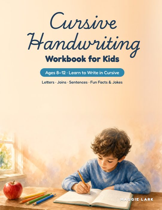 Cursive Handwriting Workbook for Kids cover